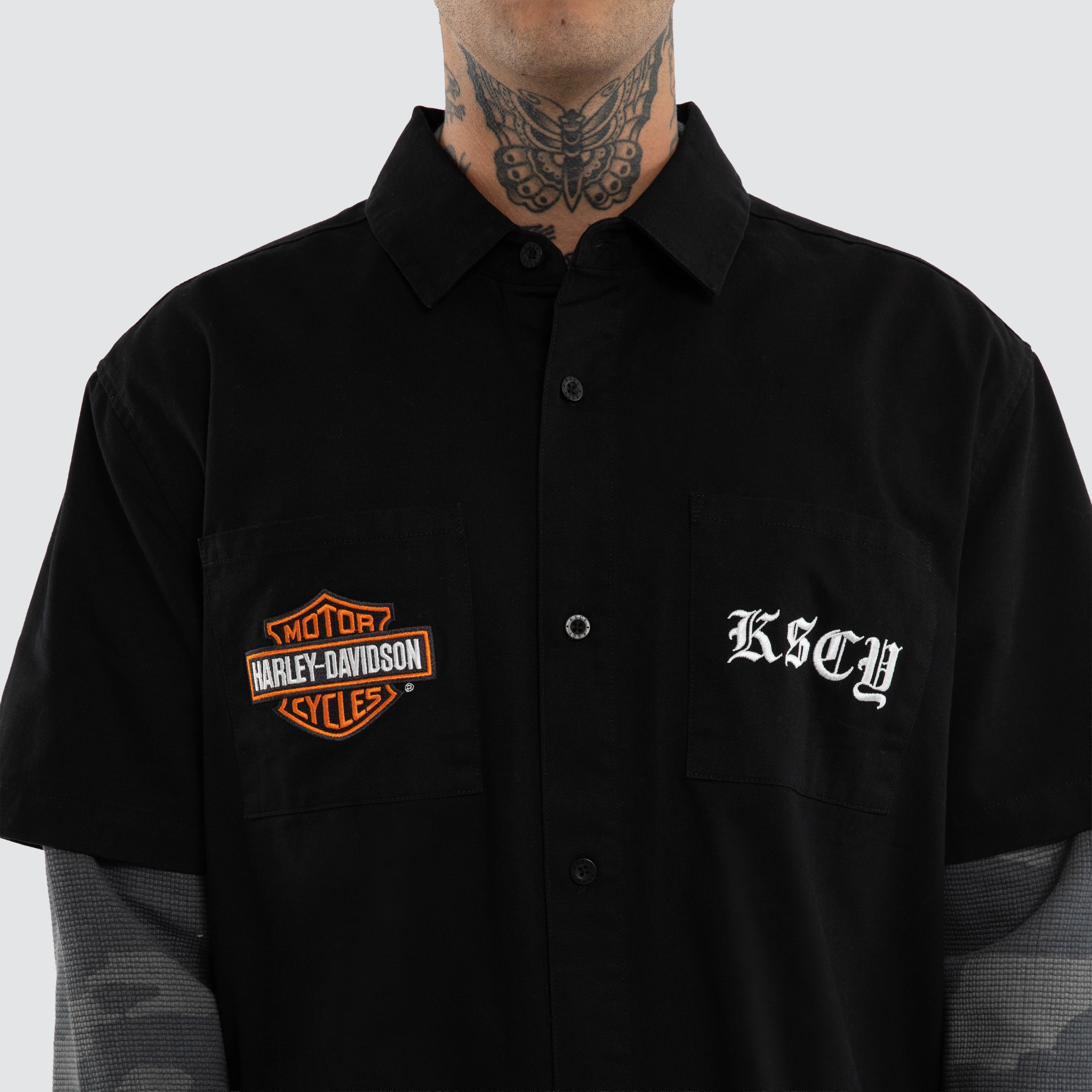 Customs Short Sleeve Mechanic Shirt Jet Black
