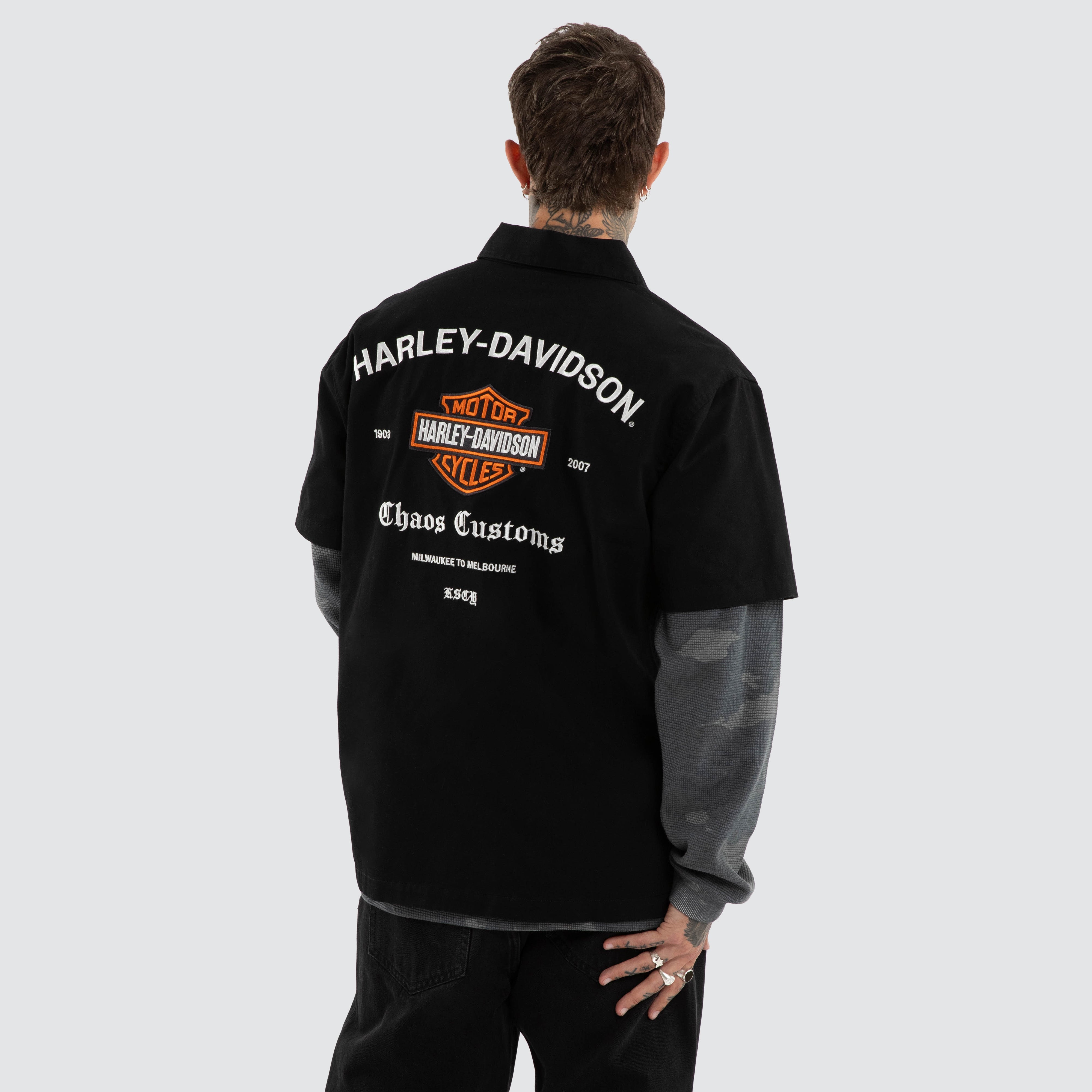Customs Short Sleeve Mechanic Shirt Jet Black