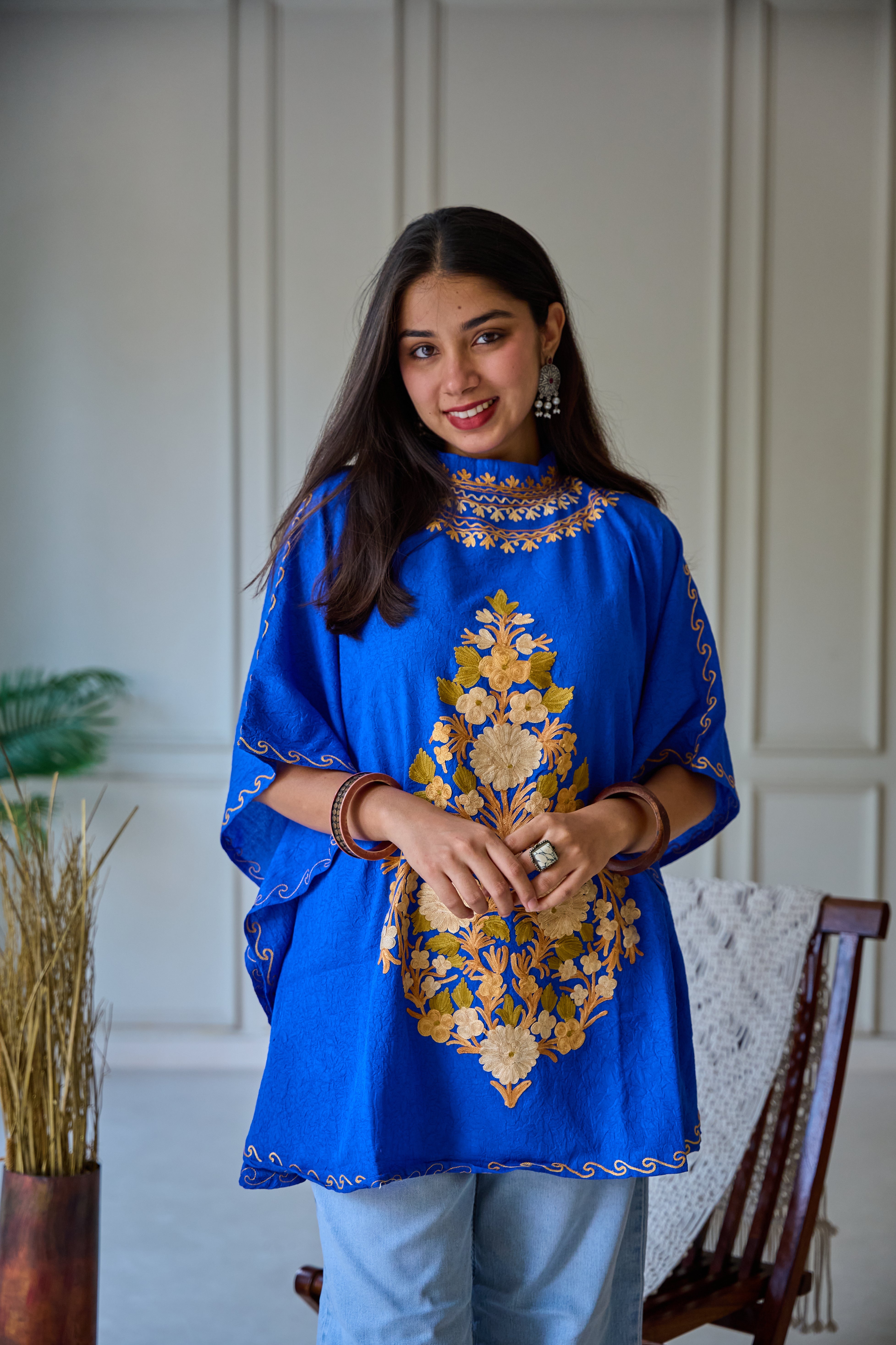 Blue Collar Kashmiri Kaftan Top