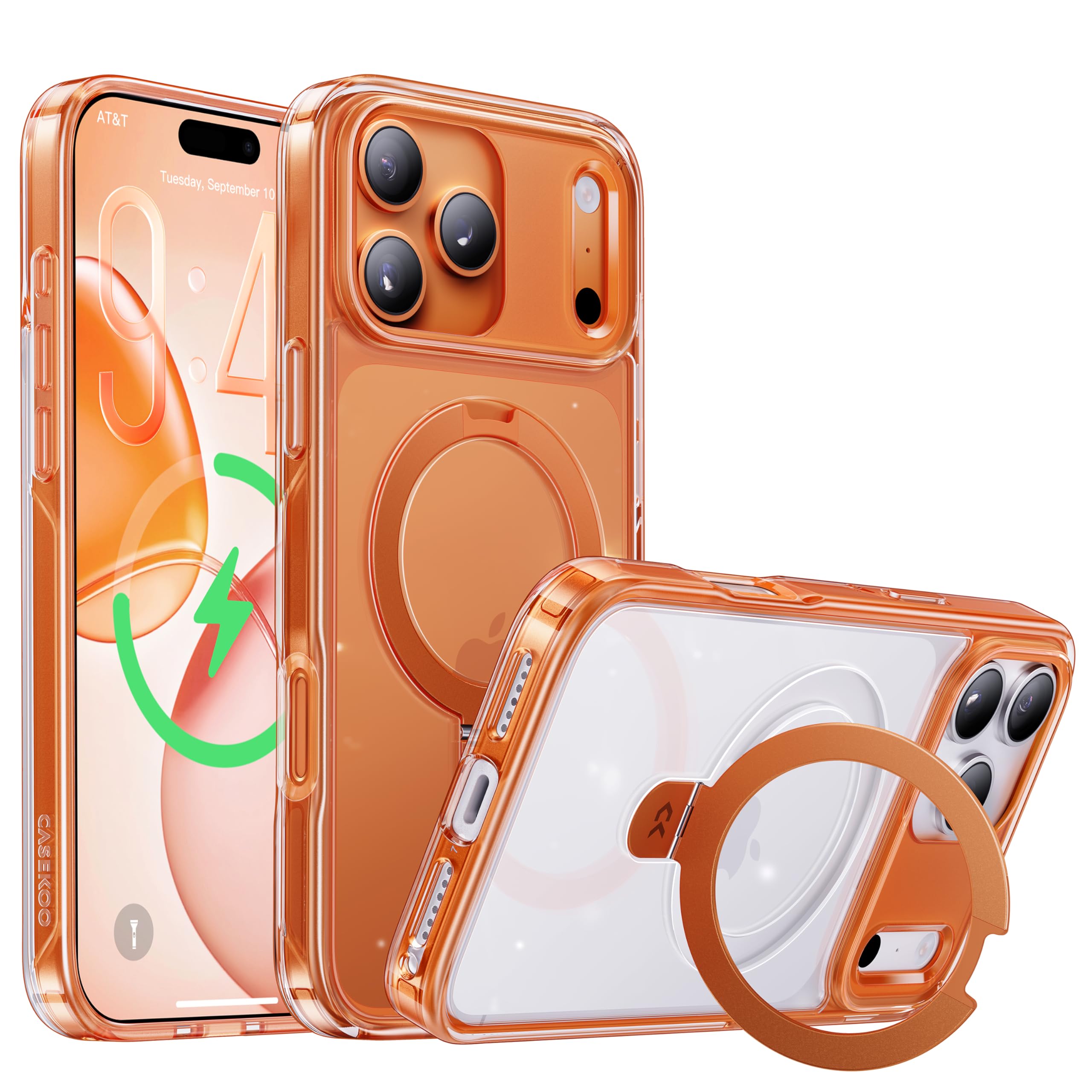 Colorful Crystal Clear Magic Stand Case for iPhone 17 – Style Meets Protection-CASEKOO
