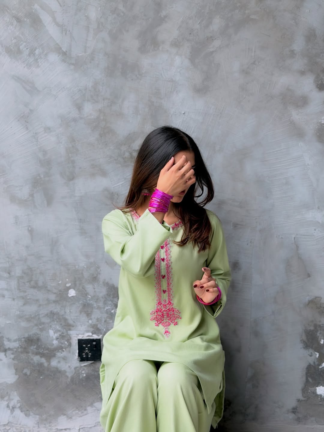 Pista Embroidered Farshi Salwar Set