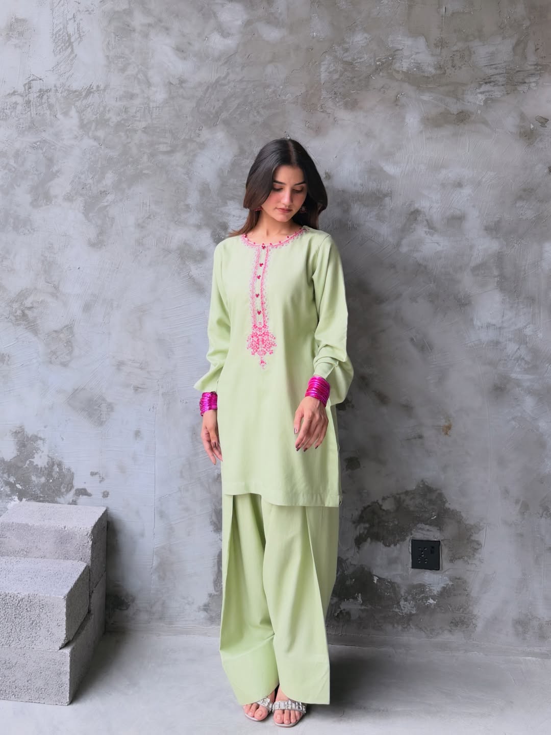 Pista Embroidered Farshi Salwar Set