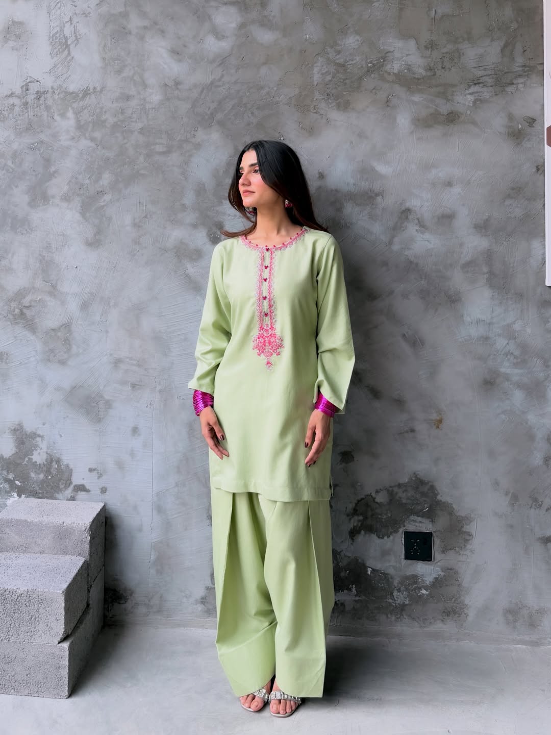 Pista Embroidered Farshi Salwar Set