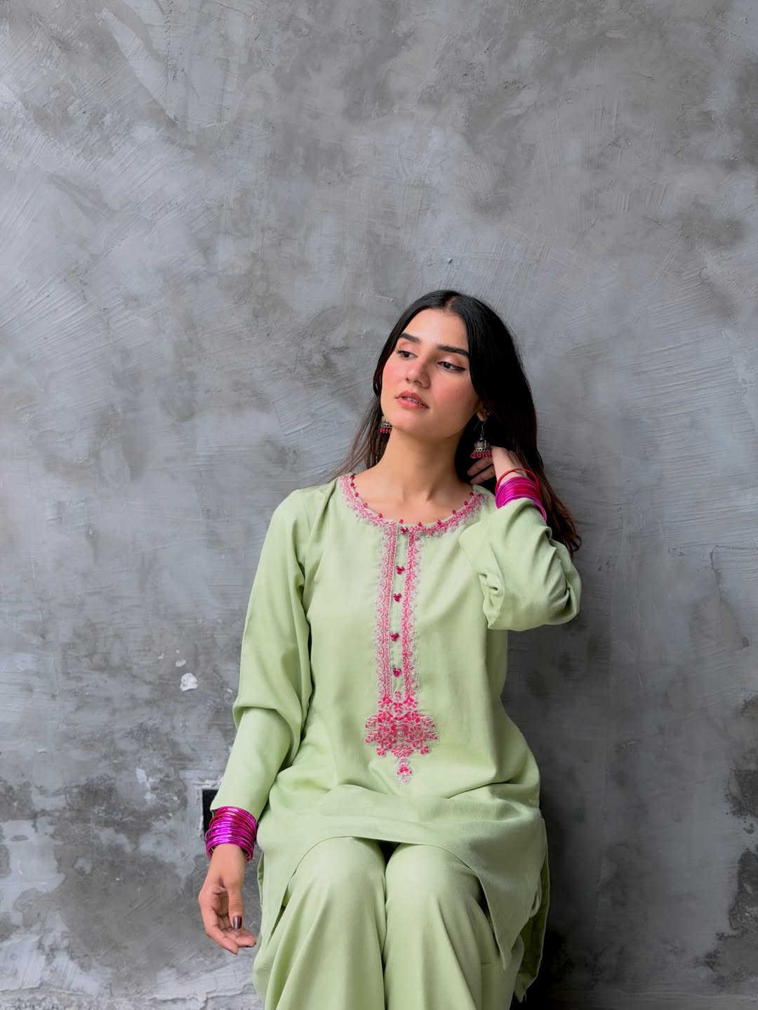 Pista Embroidered Farshi Salwar Set