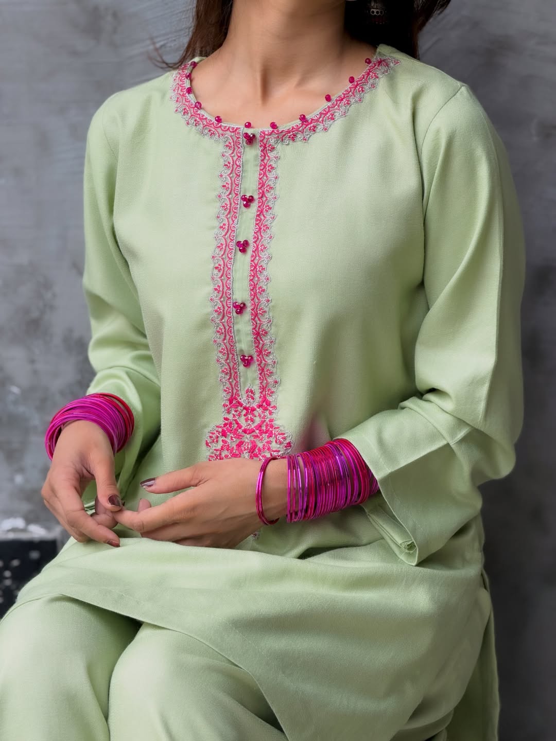 Pista Embroidered Farshi Salwar Set