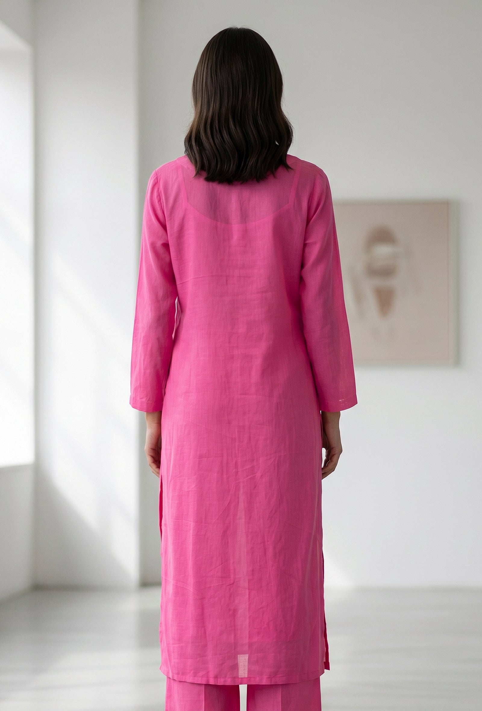 Fuchsia Pink Straight Kurta