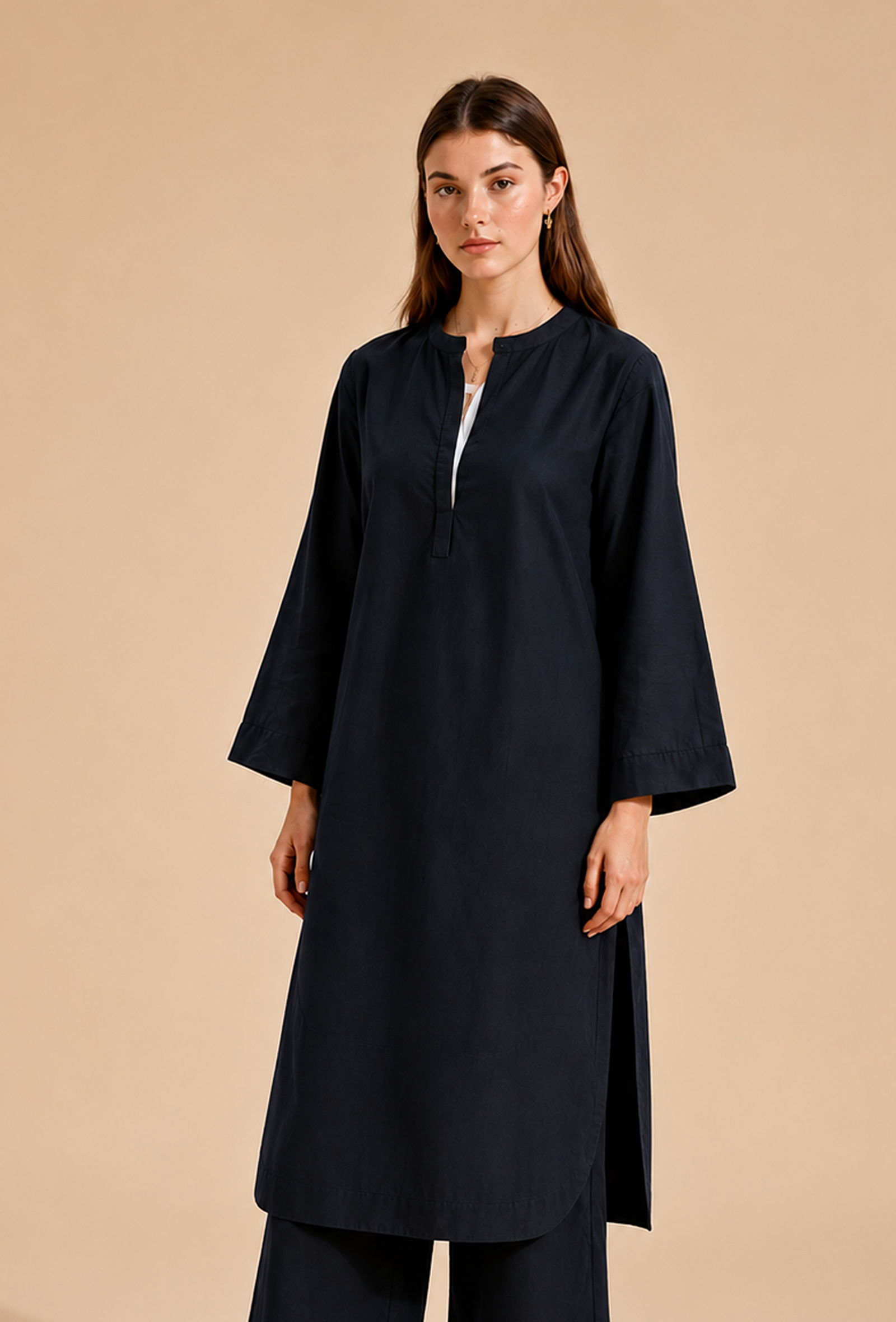 Black Cotton Kurta