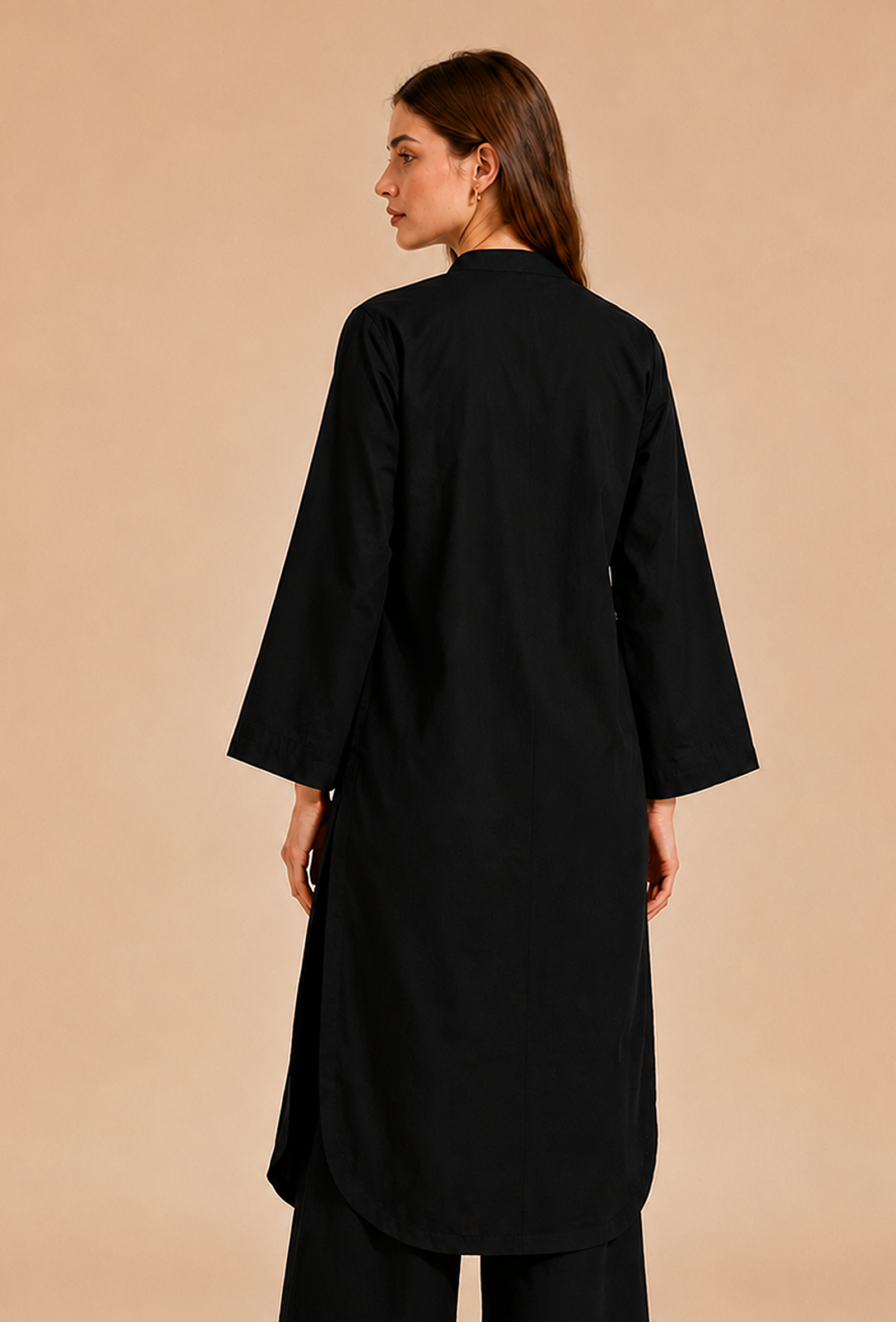 Black Cotton Kurta