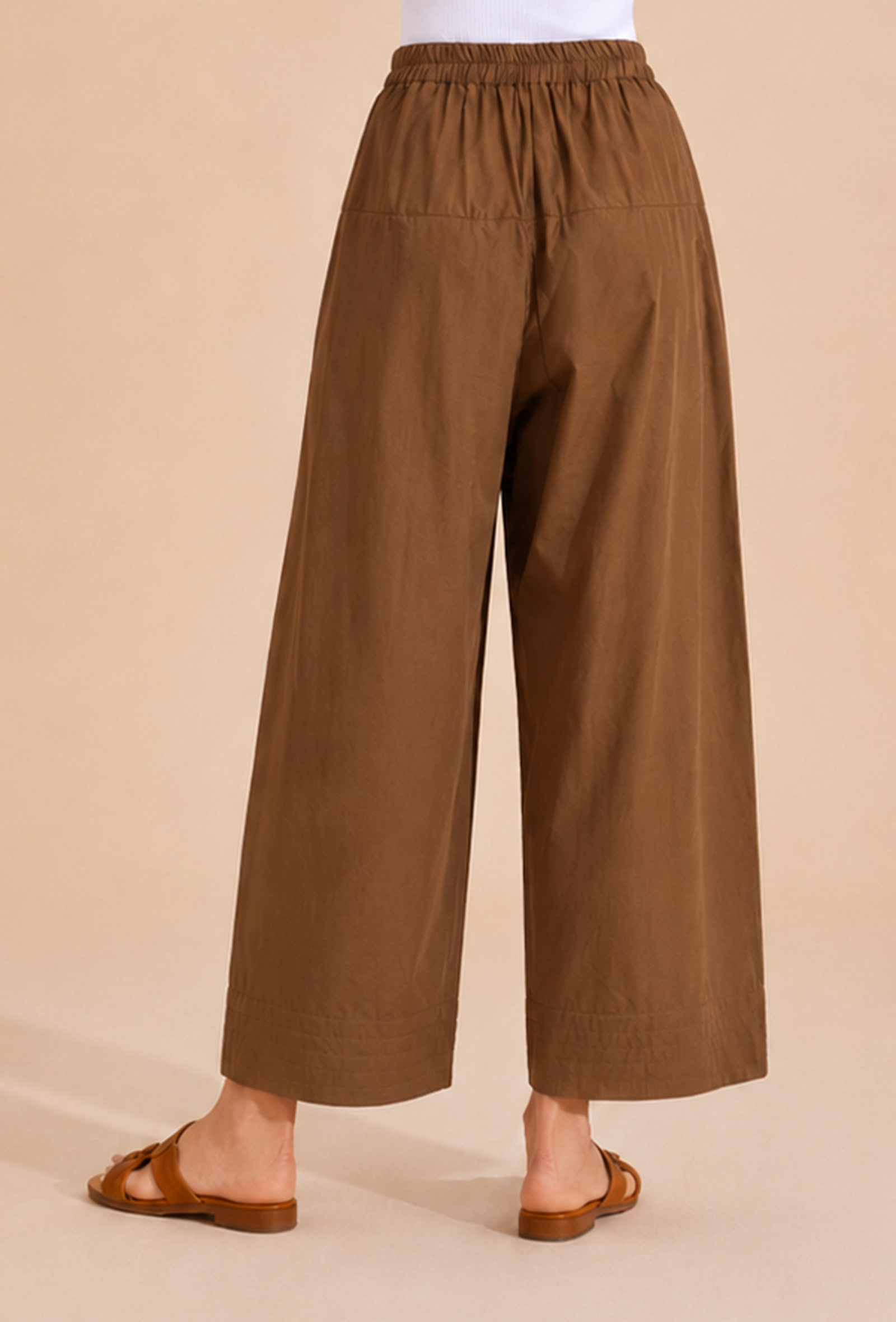 Set Of 2: Mocha Brown Cotton Kurta & Palazzo