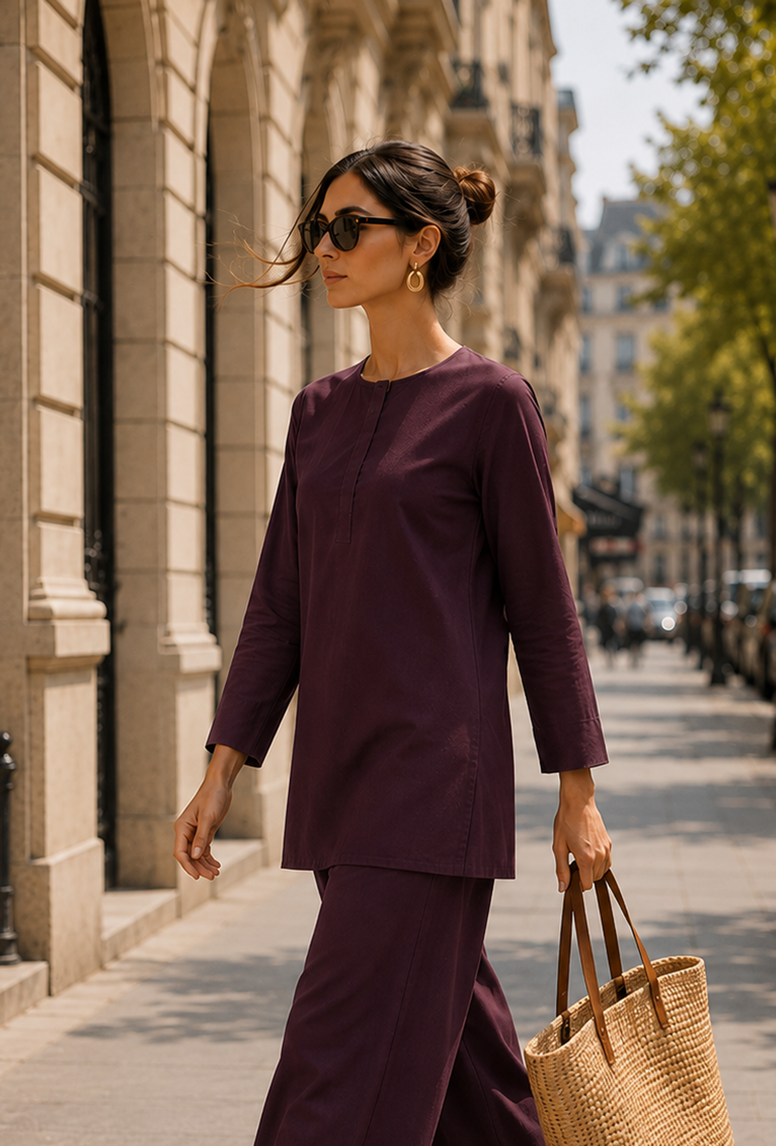Deep Plum Cotton Kurta