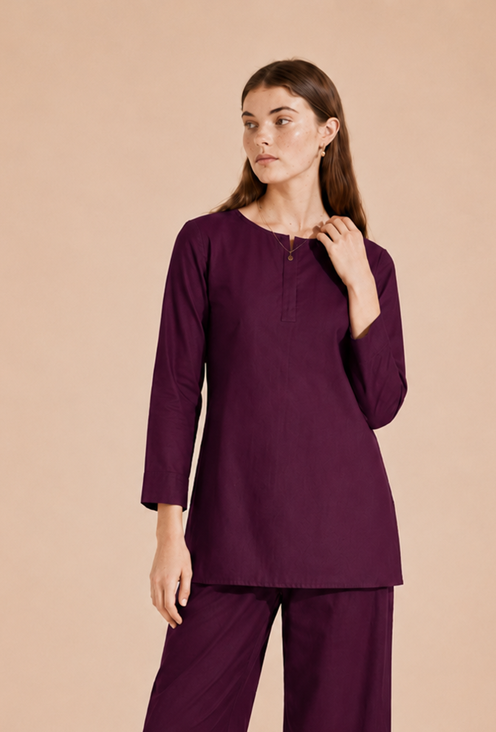 Deep Plum Cotton Kurta