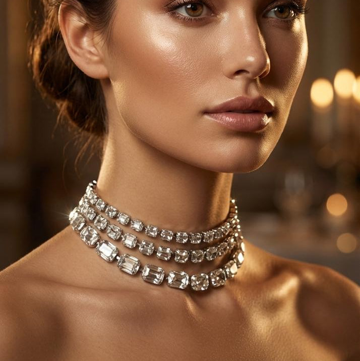 Three Layer Crystal Necklace