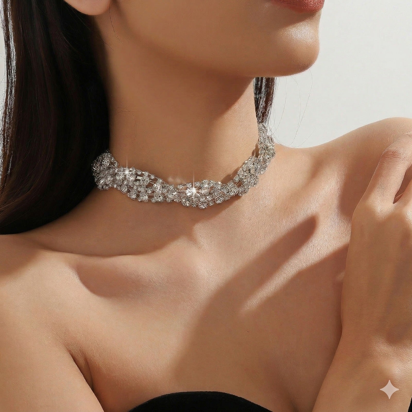 Frosted Aura Cluster Necklace