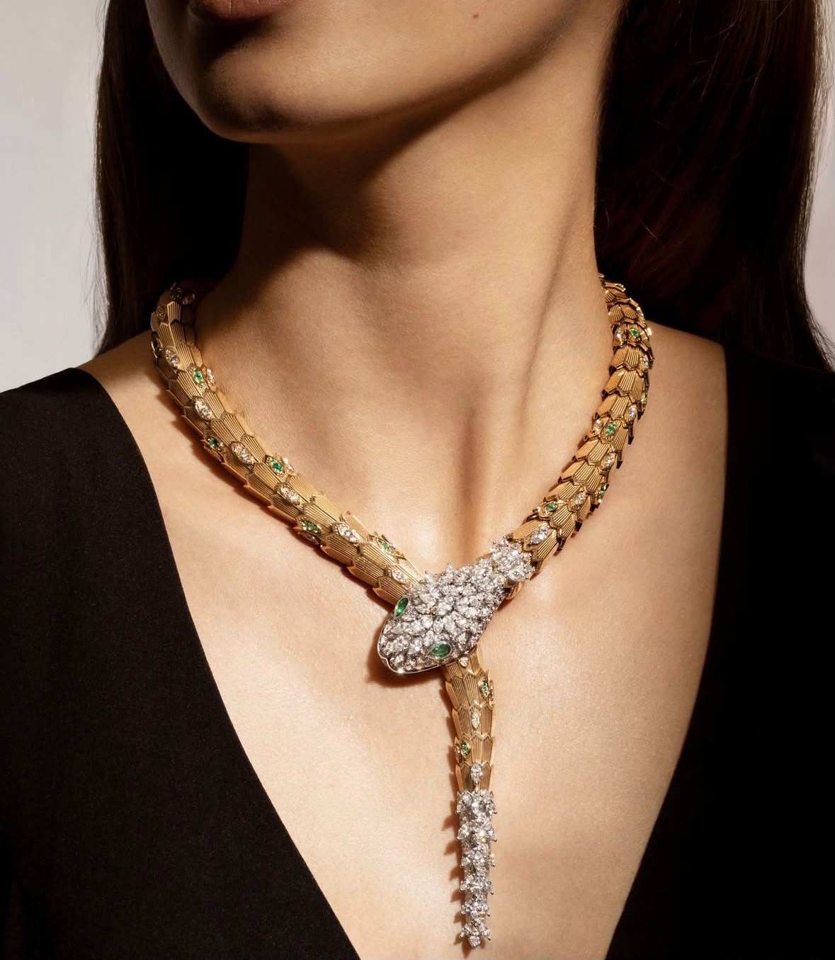 Regal Emerald Diamond-Accent Gold Necklace