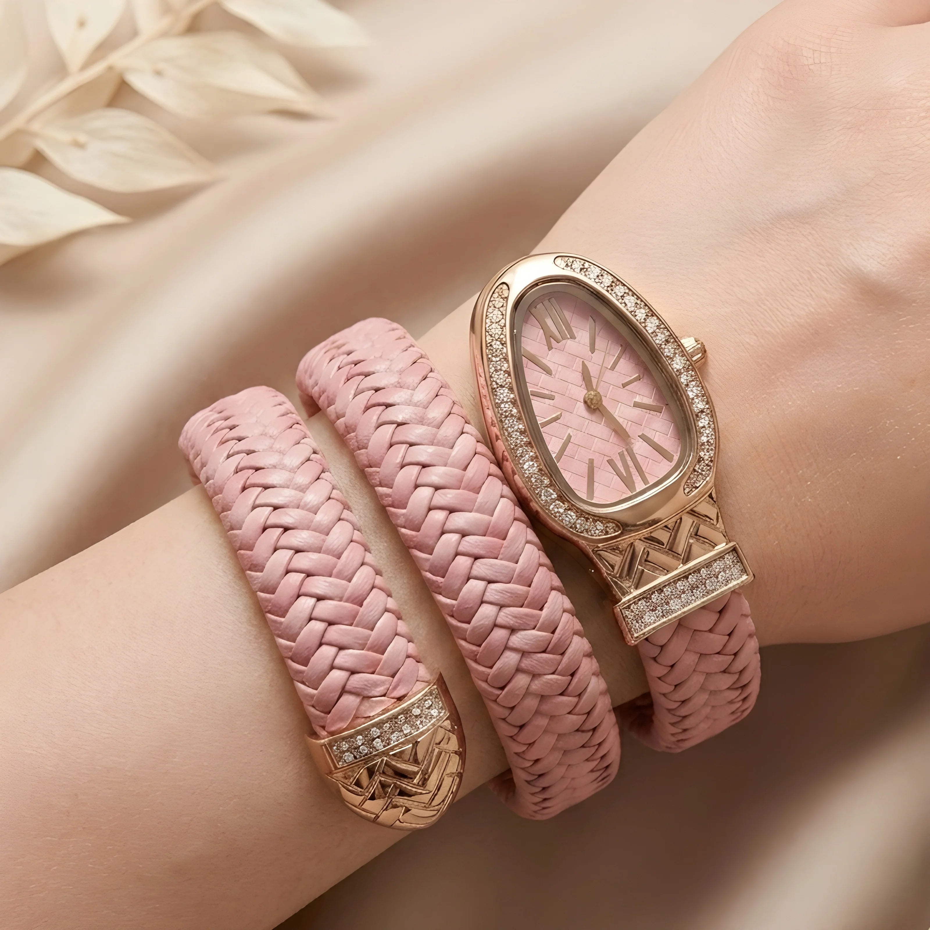 Rose Snake Bracelet Watch