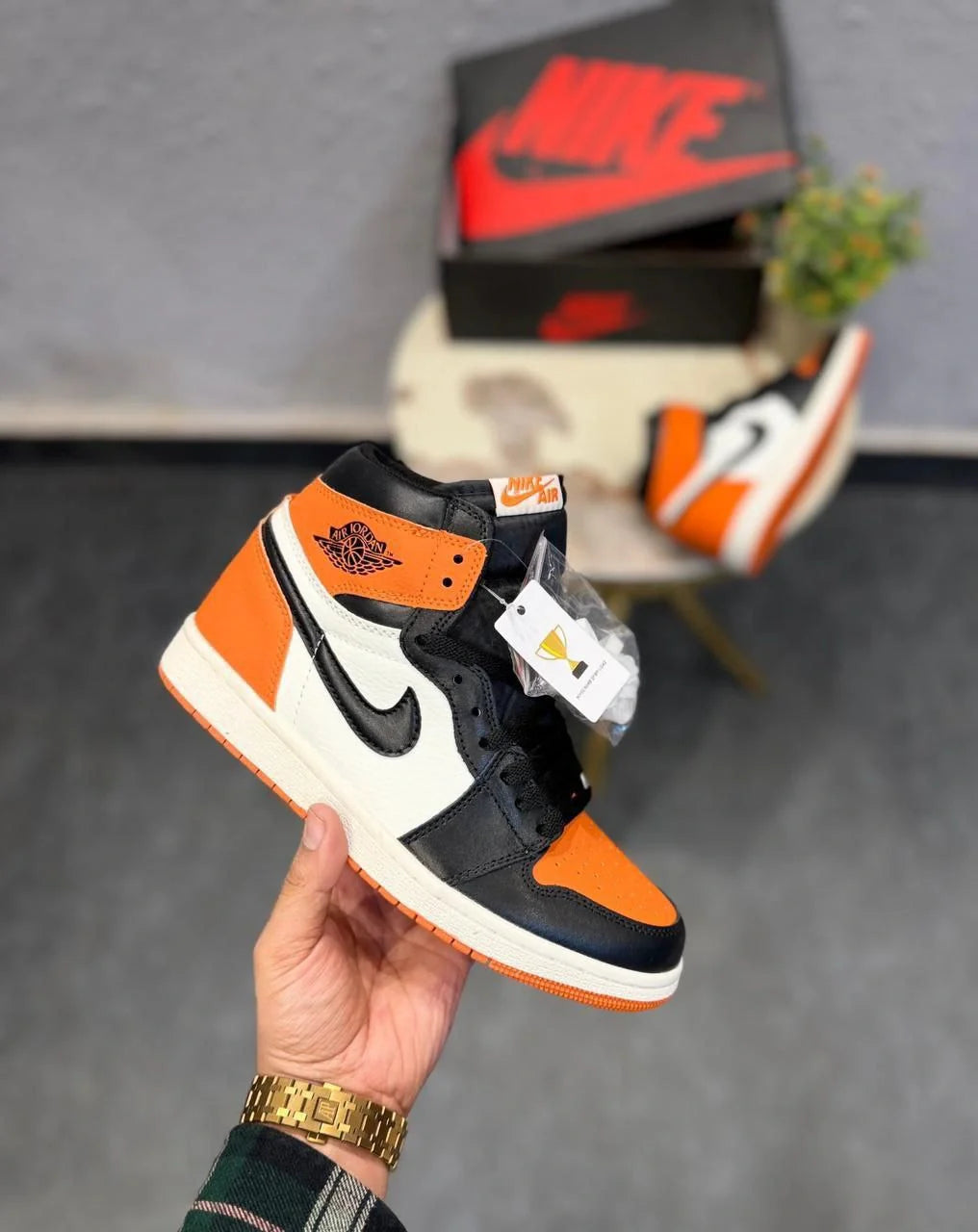 Nike Air Jordan Retro 1 High Premium Sneakers – Hot Orange
