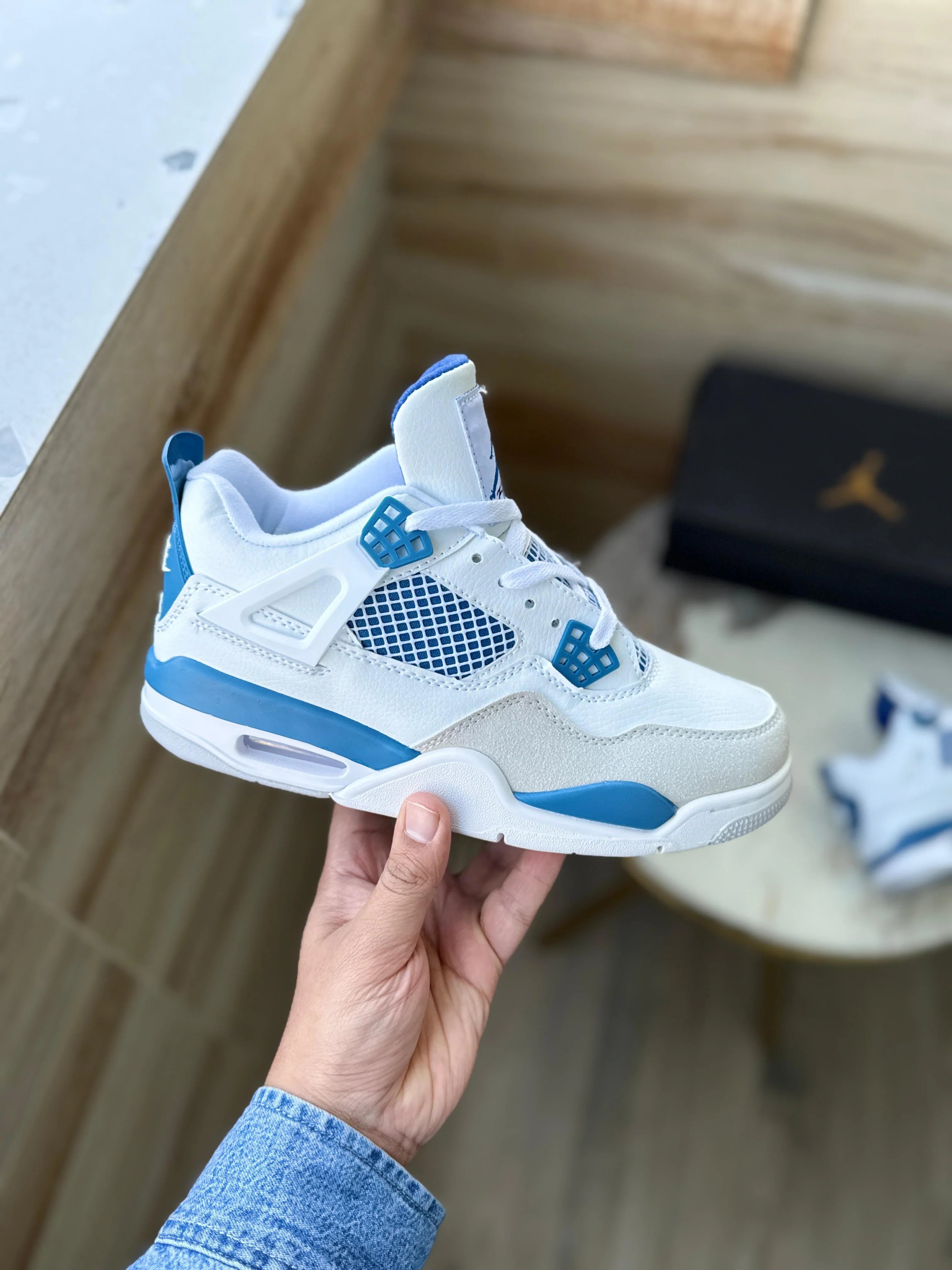 Air Jordan Retro 4 Military Blue Sneakers for Men