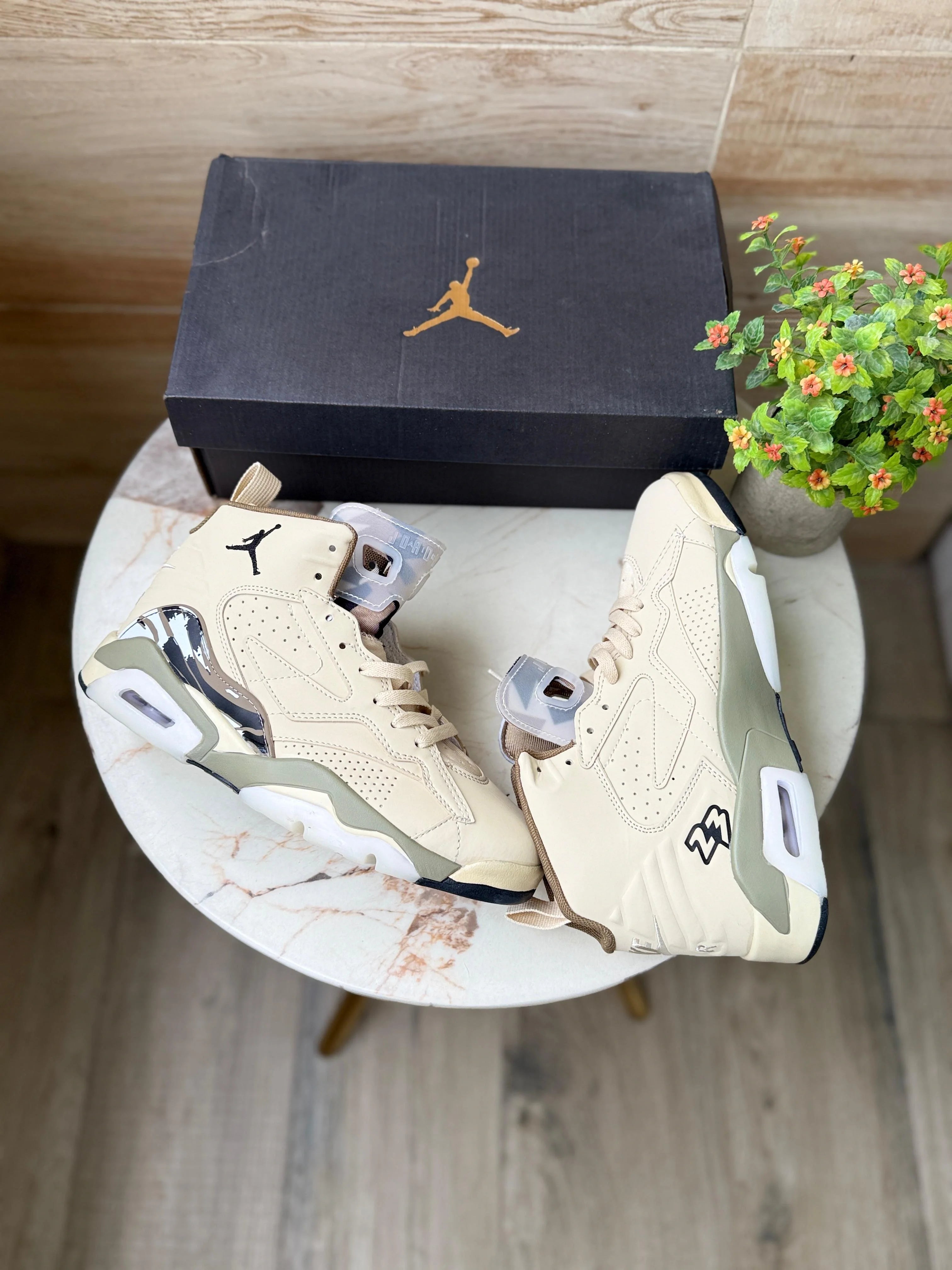 Air Jordan Retro 6 Jumpman MVP Tan Sneakers for Men