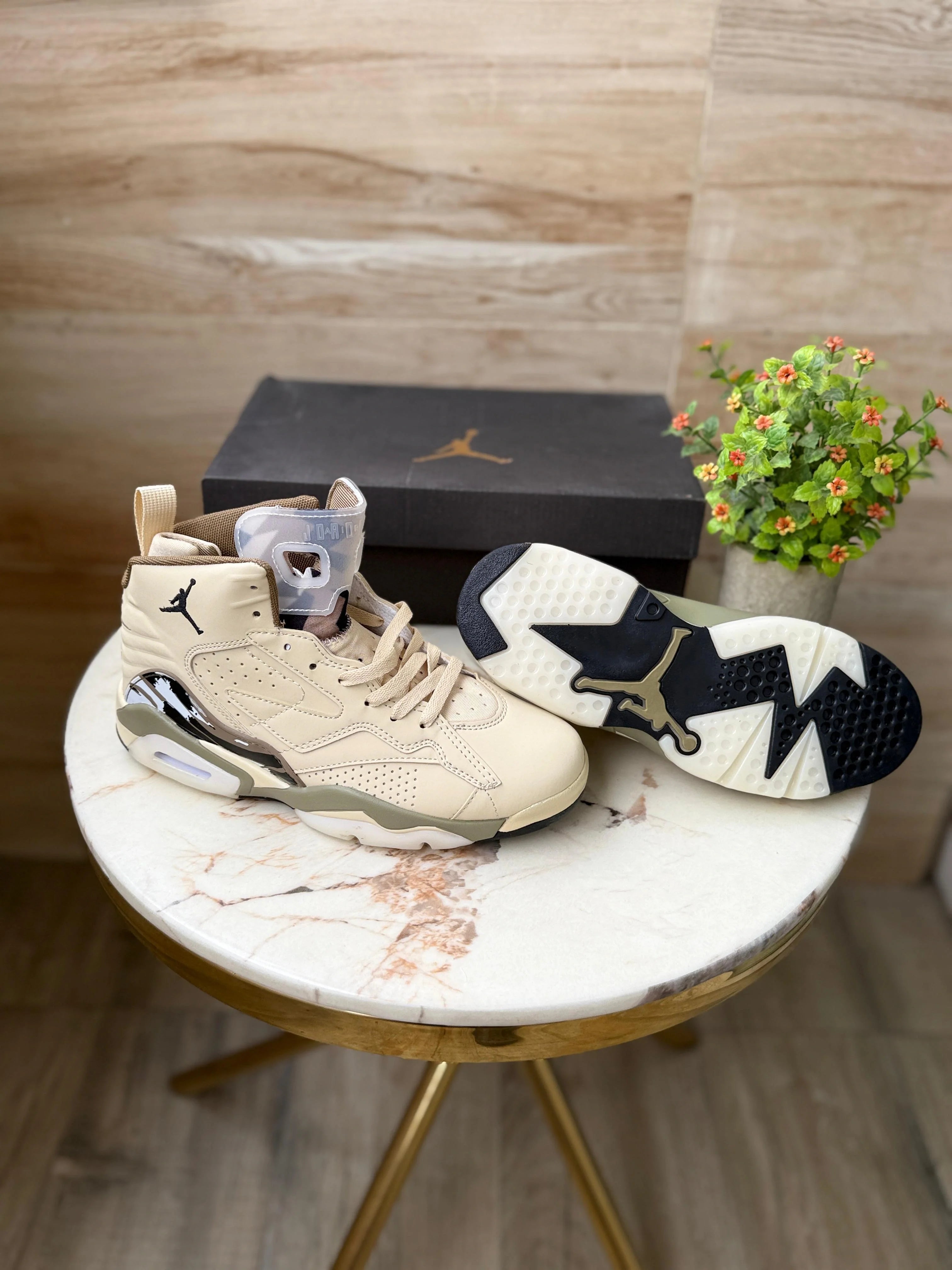 Air Jordan Retro 6 Jumpman MVP Tan Sneakers for Men