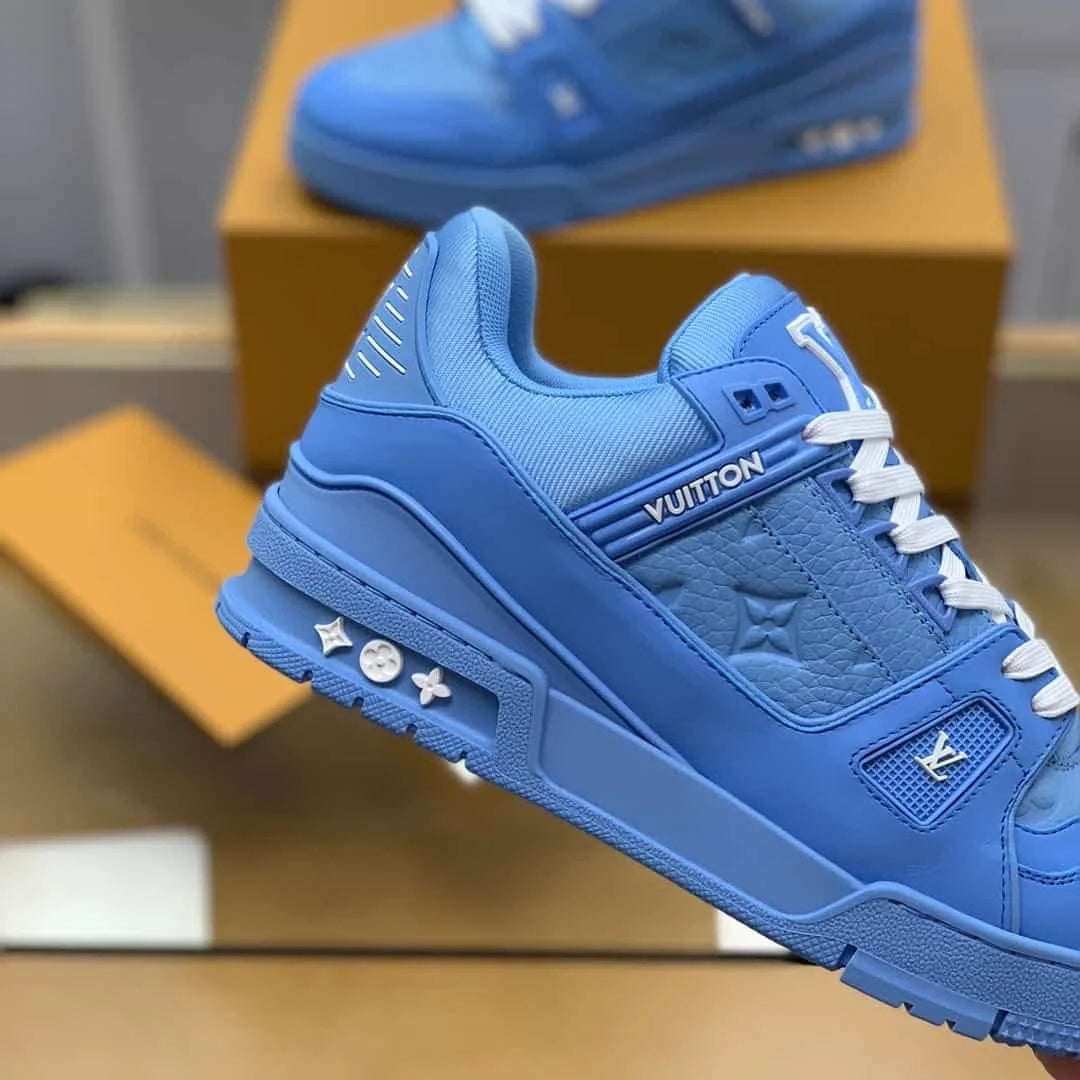 LV Style Blue Trainer Sneakers for Men (Sizes 7 to 11)