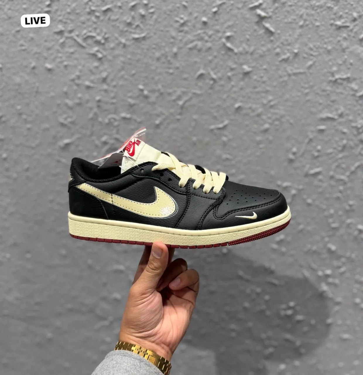 Nike Air Jordan Retro 1 Low x Nigel Sylvester Premium Sneakers – Black Sail Burgundy