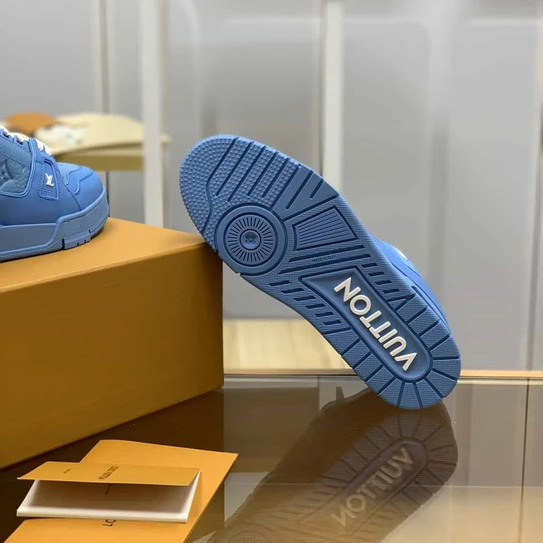 LV Style Blue Trainer Sneakers for Men (Sizes 7 to 11)