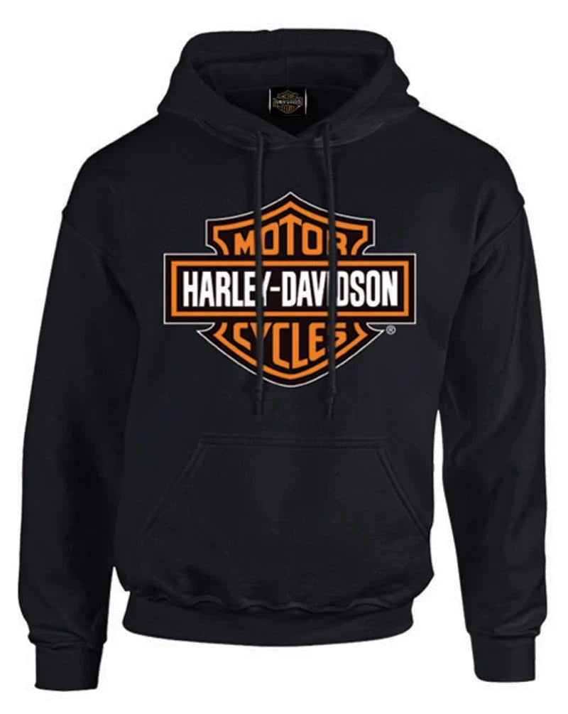 Men's Bar & Shield Pullover Fleece Hoodie – Black