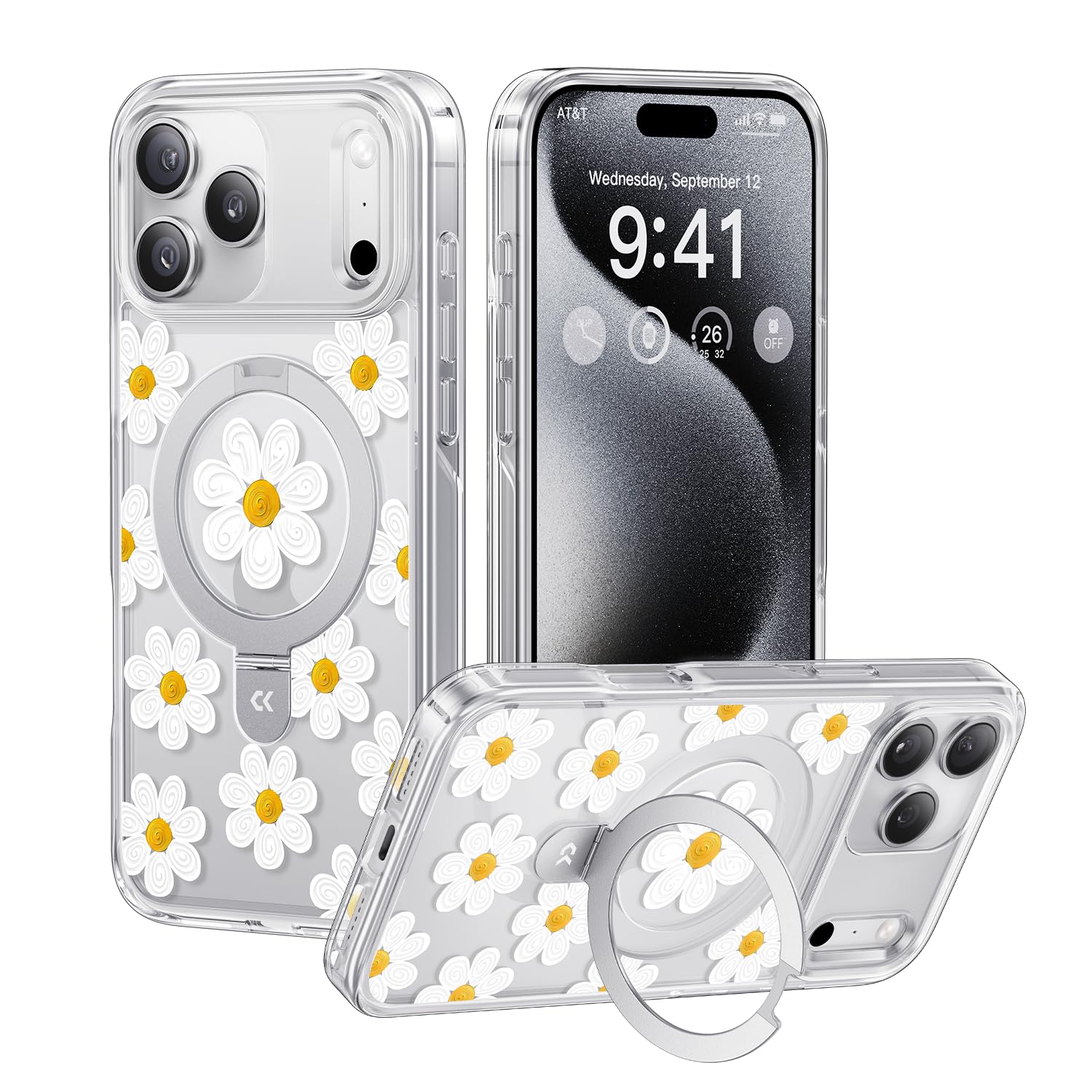 Floral Daisy Magnetic Stand Phone Case for iPhone – CASEKOO