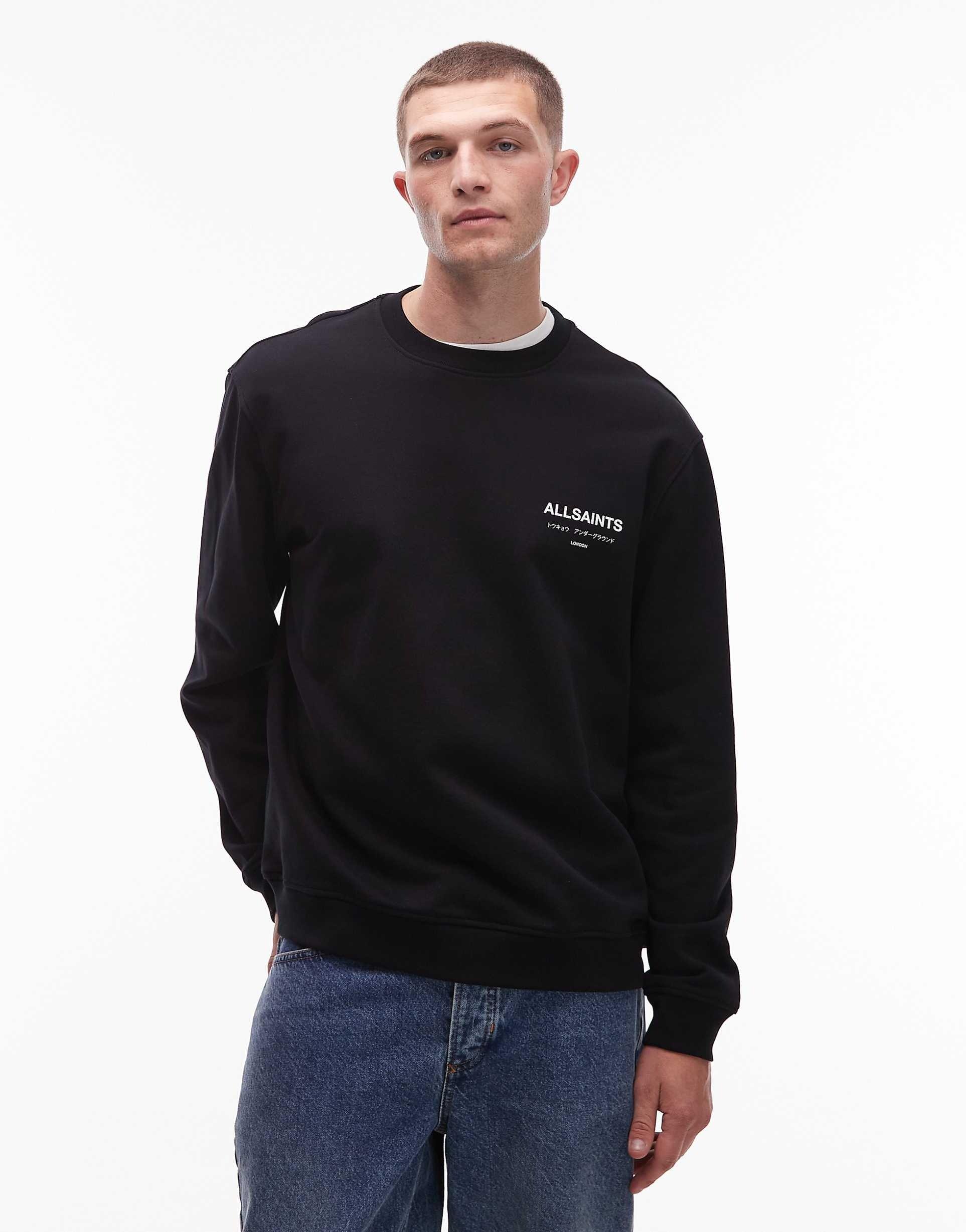 Underground crew sweatshirt in black