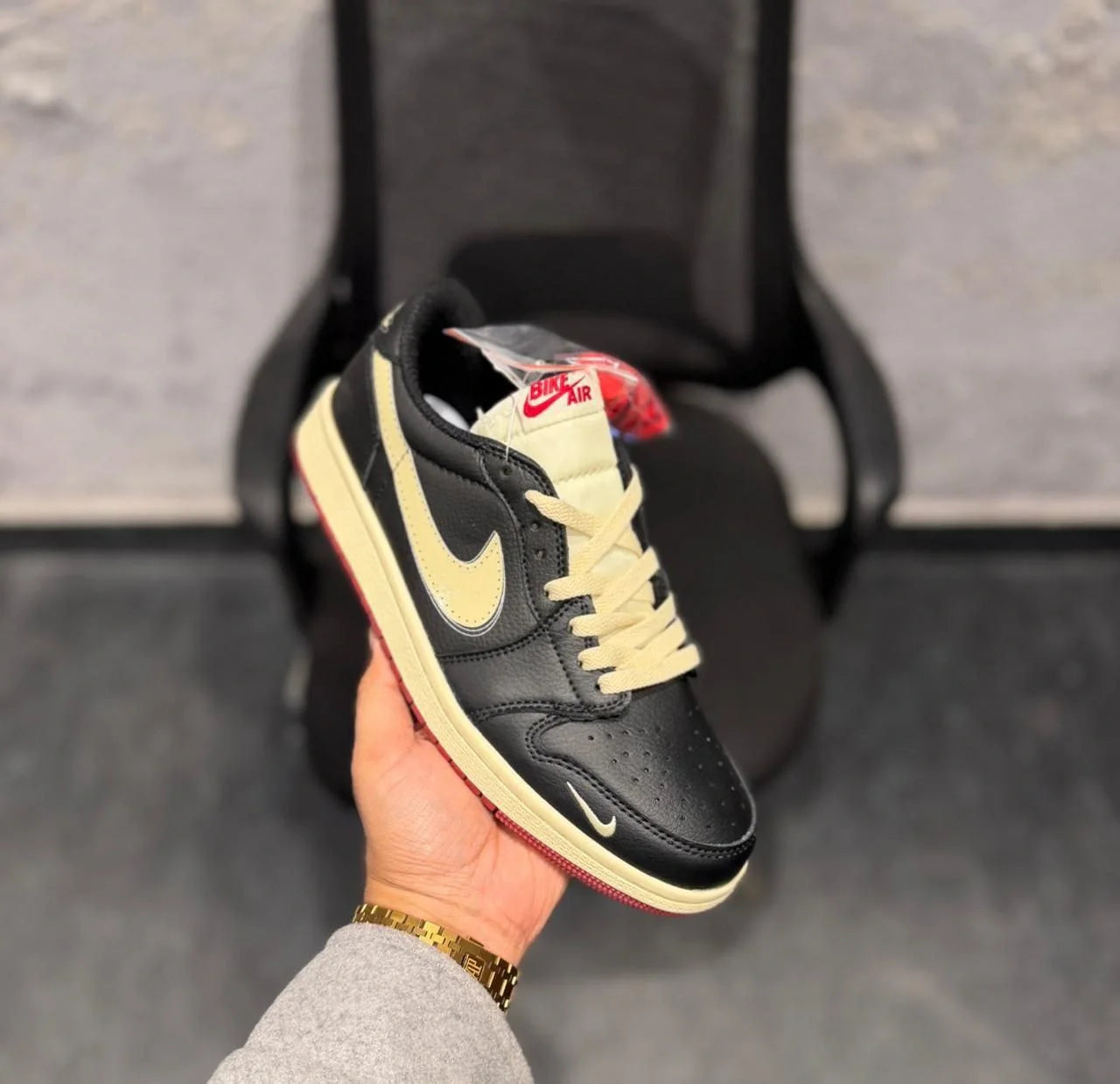 Nike Air Jordan Retro 1 Low x Nigel Sylvester Premium Sneakers – Black Sail Burgundy