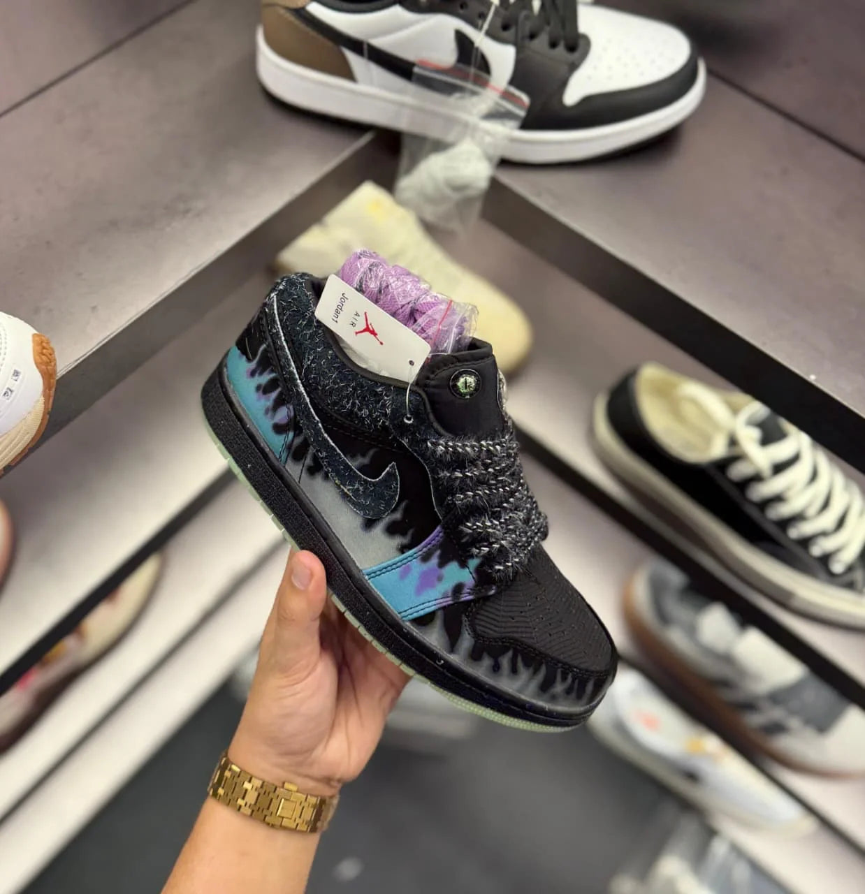 Air Jordans 1 Low Halloween Black Cat Sneakers for Men (40–45)
