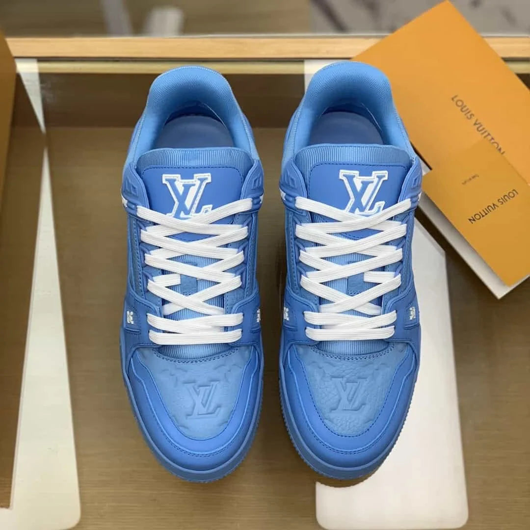 LV Style Blue Trainer Sneakers for Men (Sizes 7 to 11)