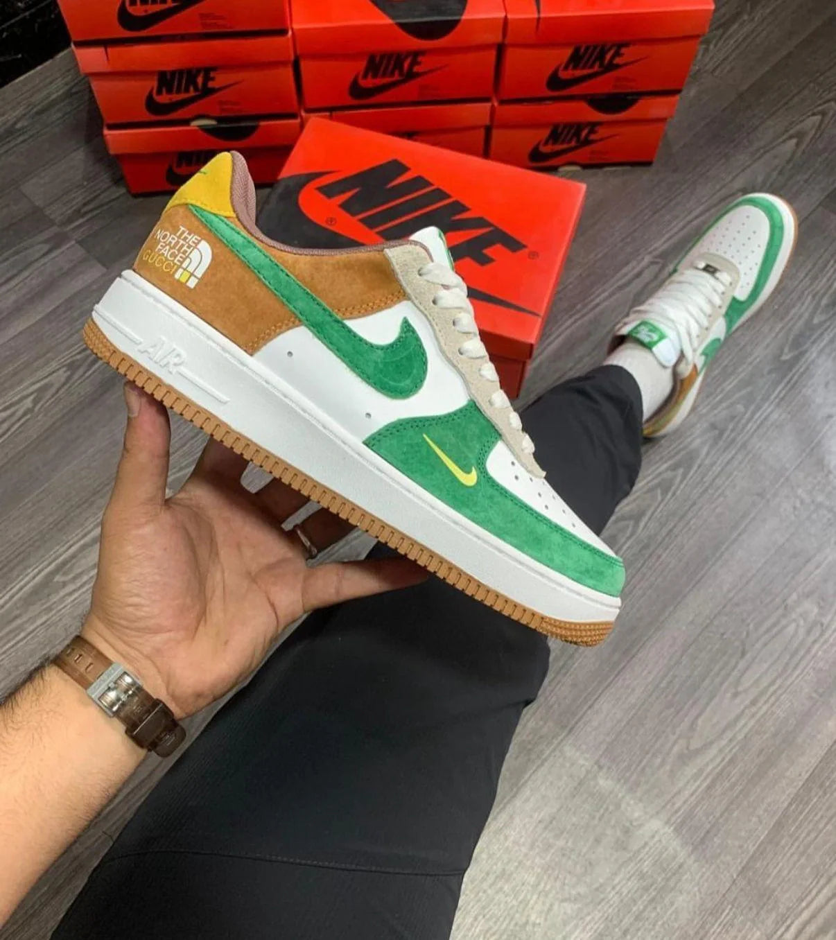 Nike Air Force North Face Gucci Style Sneakers – Men’s Fashion
