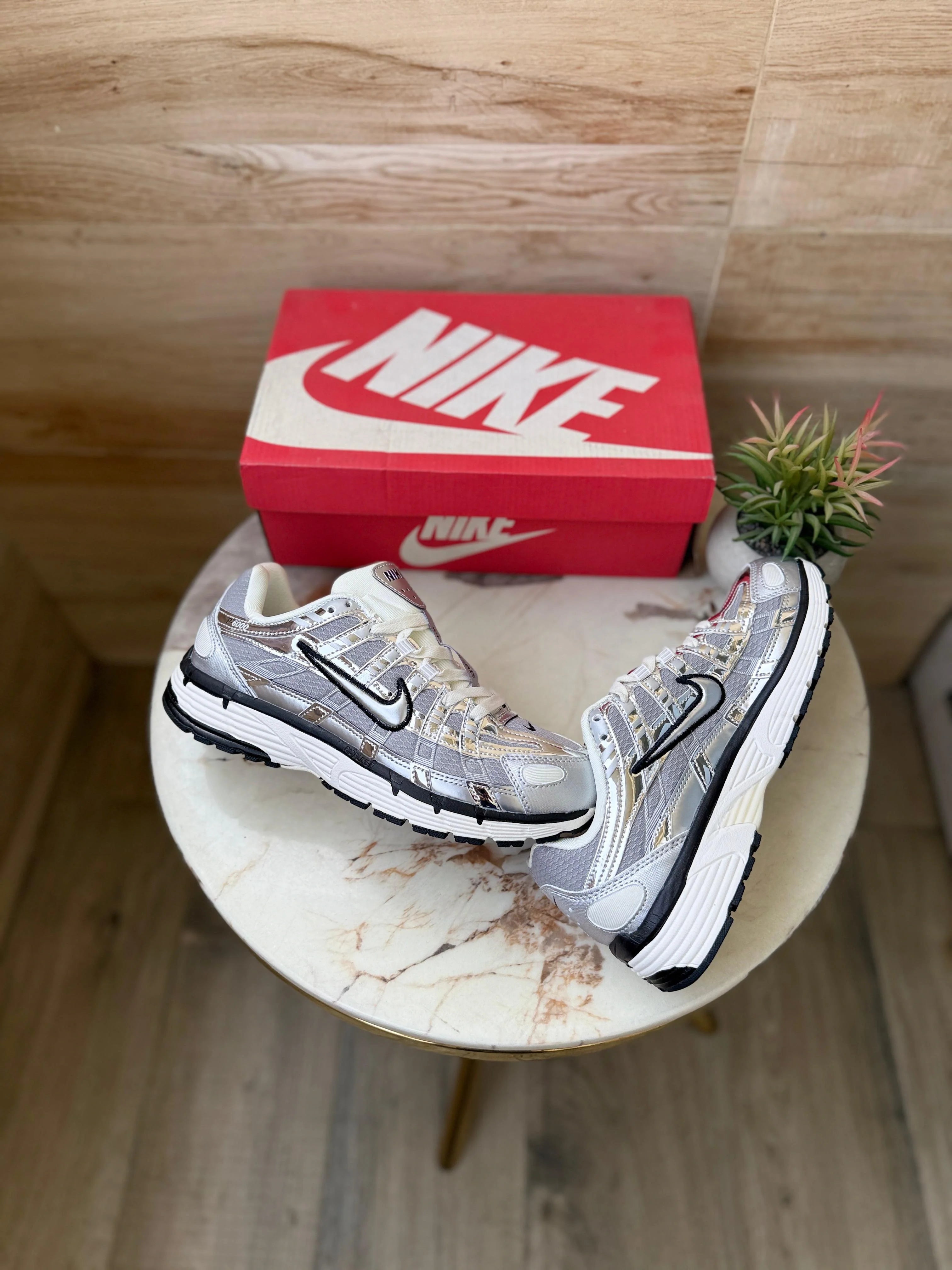 NIKE P-6000 Trainer Metallic Sneakers – Euro Sizes 40 to 45