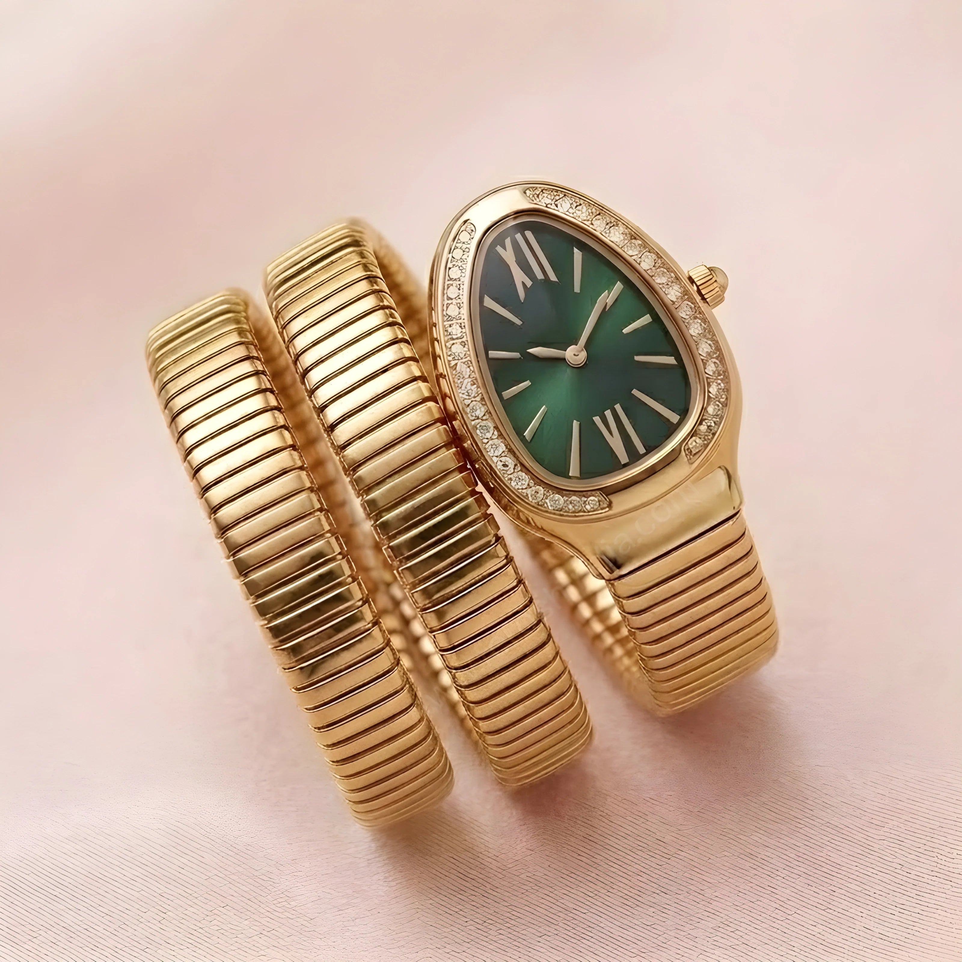 Green Gold Snake Watch