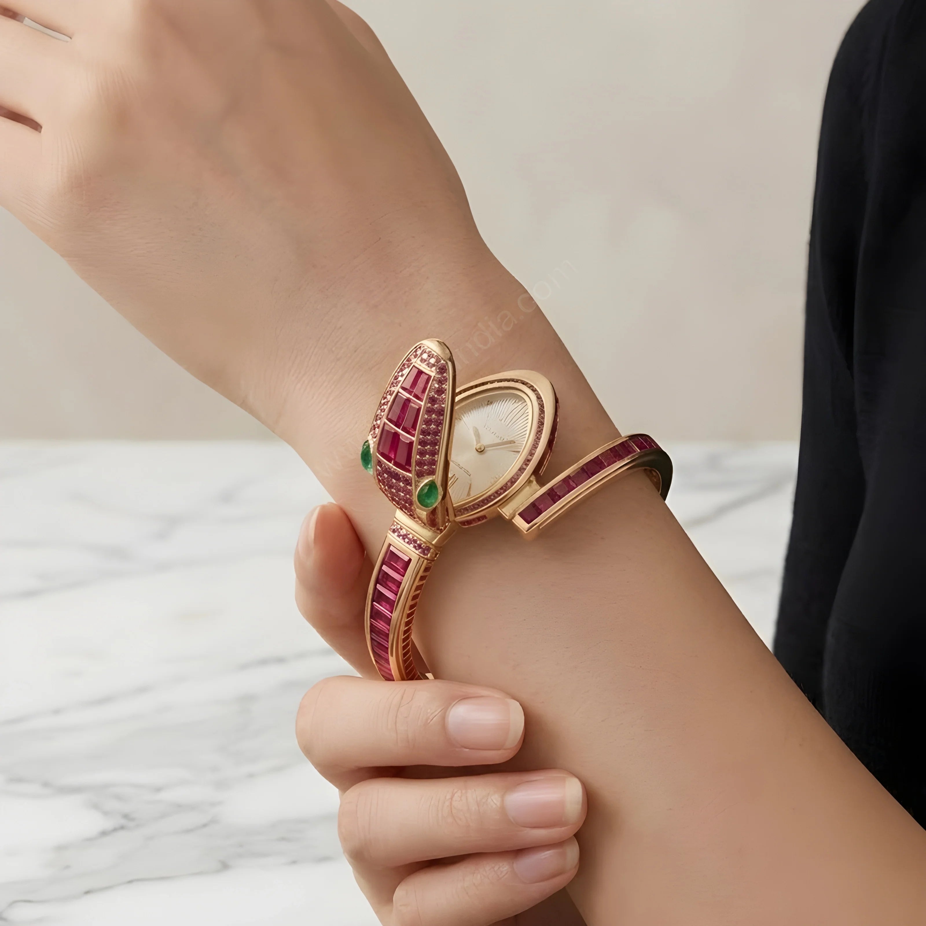 Ruby Snake Bracelet Watch