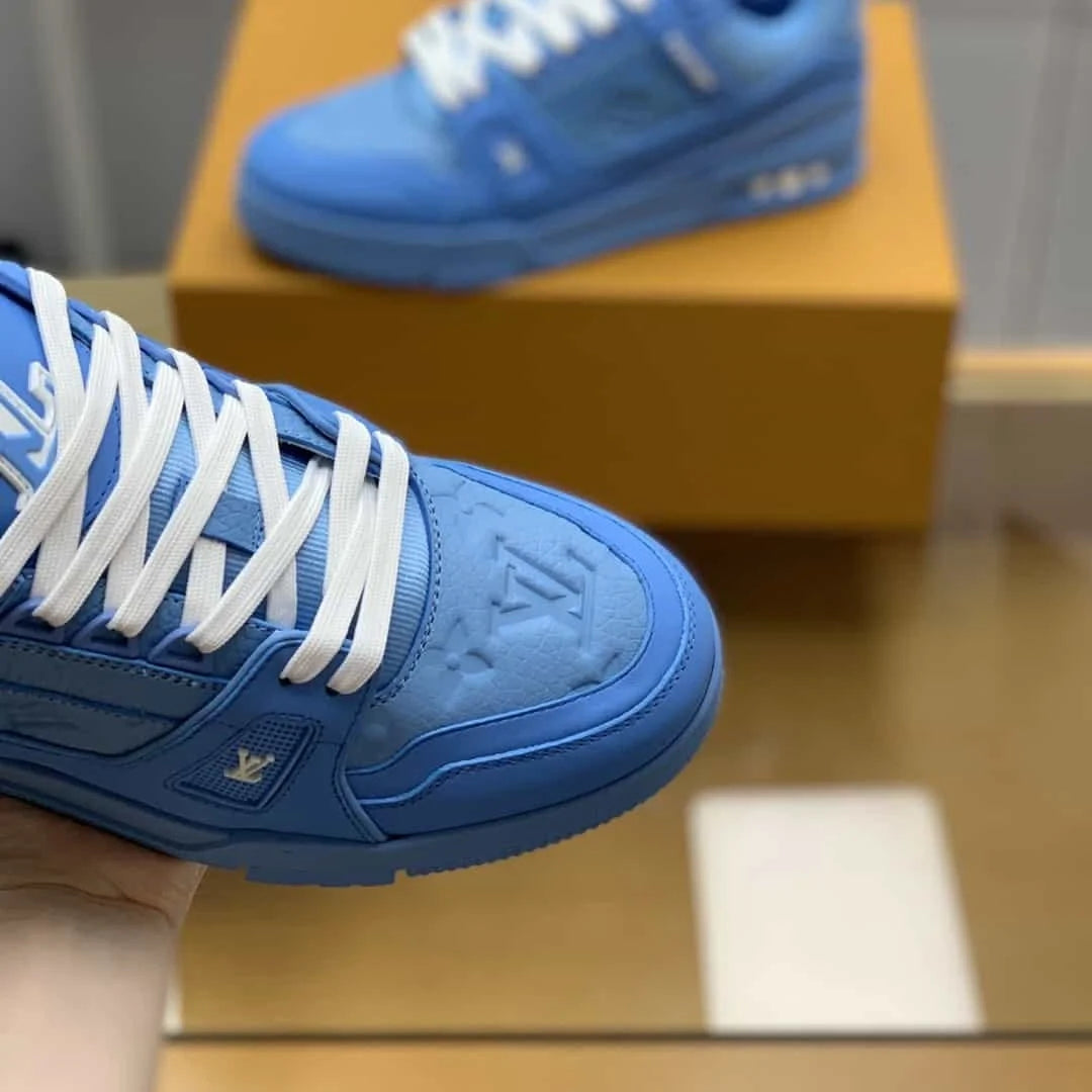 LV Style Blue Trainer Sneakers for Men (Sizes 7 to 11)