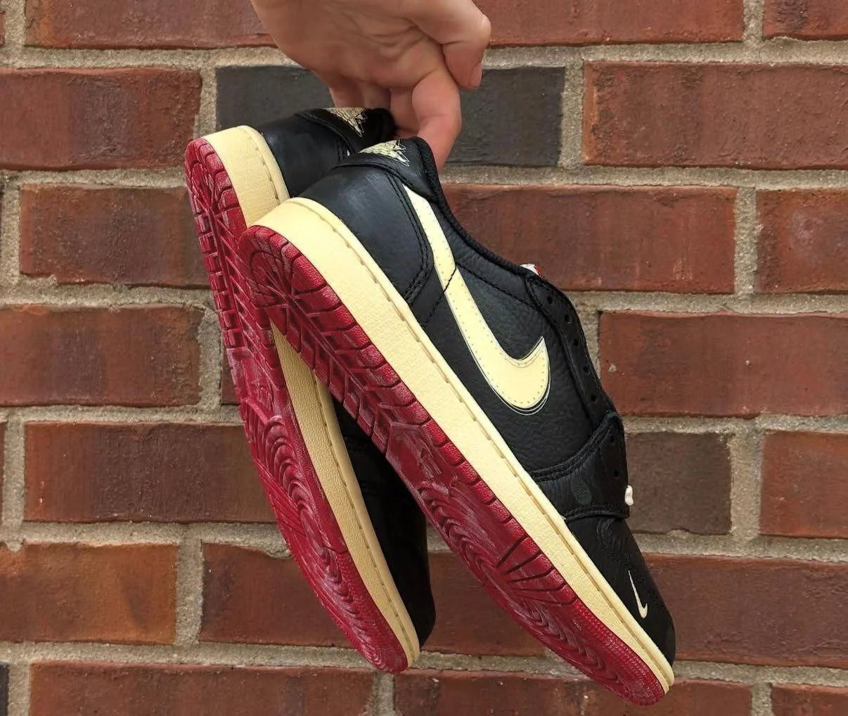 Nike Air Jordan Retro 1 Low x Nigel Sylvester Premium Sneakers – Black Sail Burgundy
