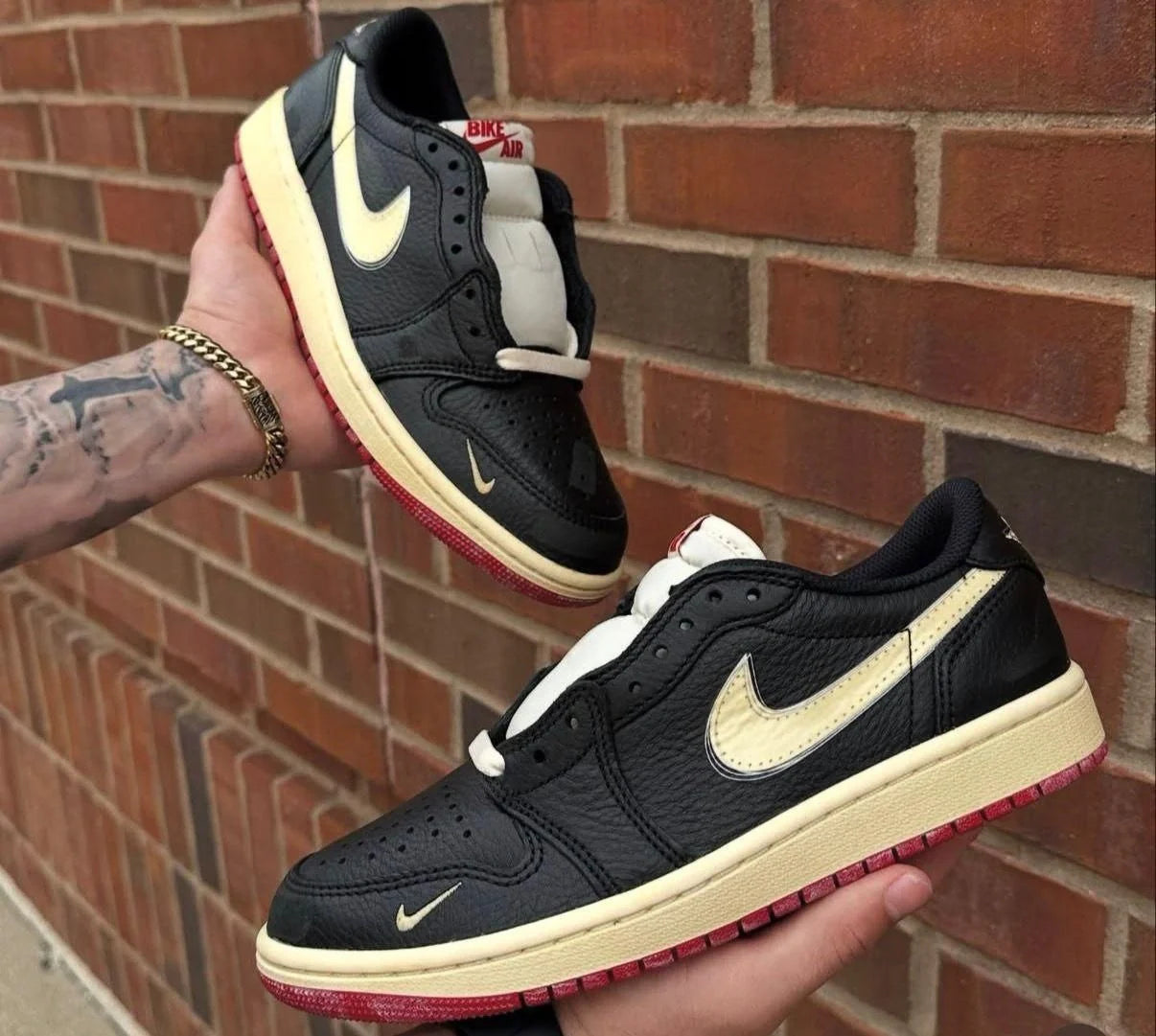 Nike Air Jordan Retro 1 Low x Nigel Sylvester Premium Sneakers – Black Sail Burgundy
