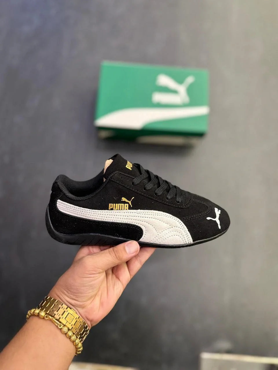 Puma Speed Cat Black White Sneakers for Men & Women