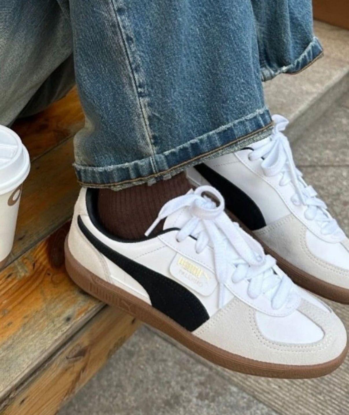 Puma Palermo OG White Sneakers – Classic White & Blue Suede Shoes