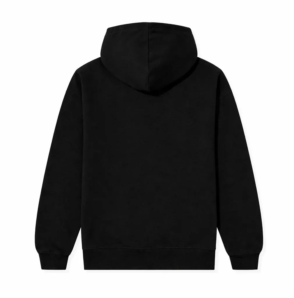 University printed cotton black hoodie(Unisex)