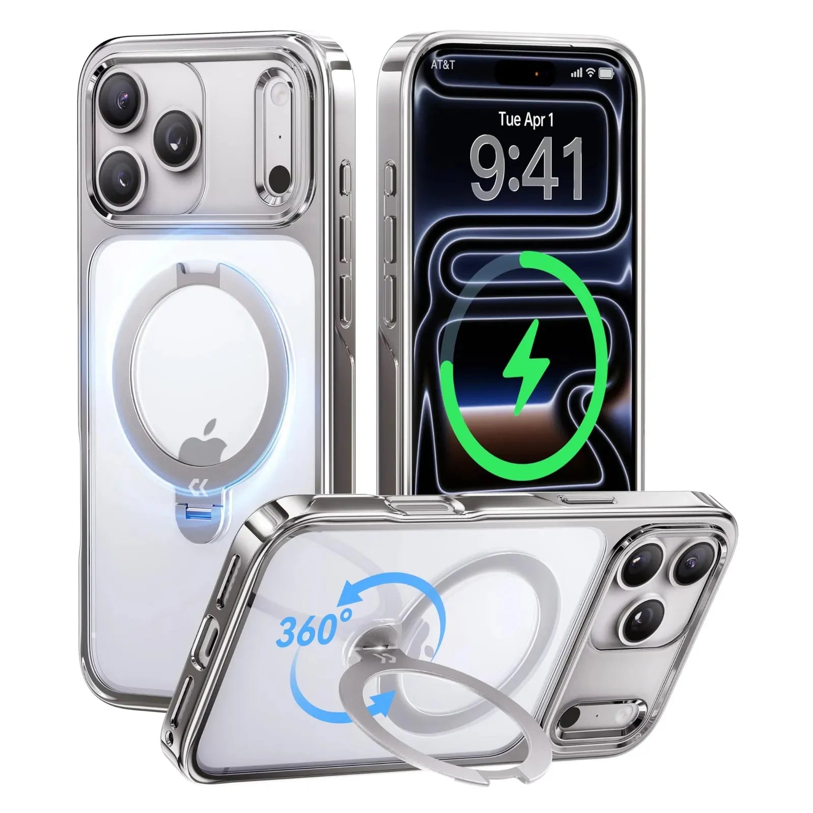 CASEKOO StandKOO Pro Halo Titanium Clear Case